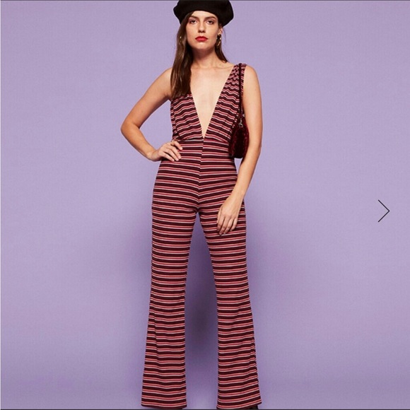Reformation Pants - 🚫Sold🚫Reformation Petites Vice Jumpsuit Sunset Stripe Size XSP New With Tags